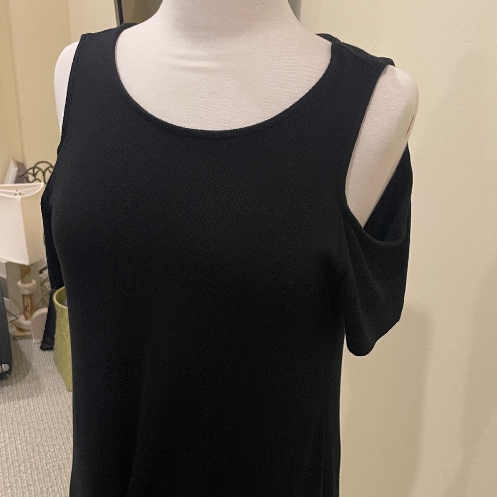 Michael Stars OS T-shirt with cut-outs. Black One size fits all